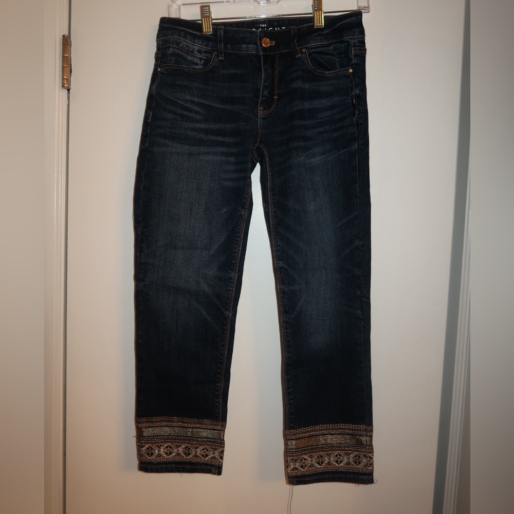 White House Black Market Dark Blue Cropped Jeans